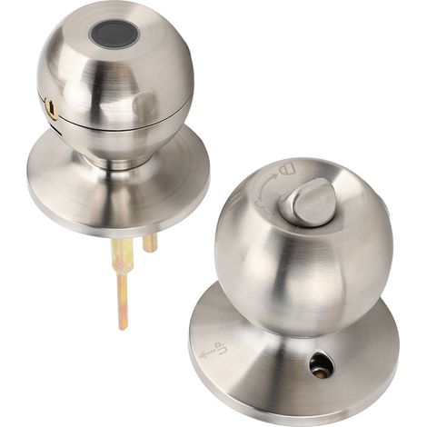 Poignée de porte connectée empreinte digitale verrou intelligent Bluetooth via appli Tuya port USB-C recharge d'urgence pour porte 35-55 mm argenté (1/5)