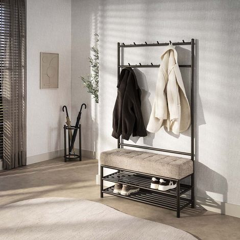 Vestiaire industriel avec assise en métal bronze 100 cm Luna (1/4)