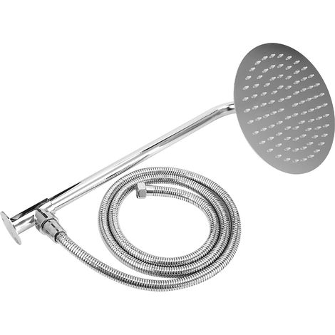 Pommeau de douche rond de 20 cm (8 po), filetage G1/2, acier inoxydable moderne, accessoires de salle de bain pour la maison, ensemble de pommeau de douche rond de 20 cm (8 po). (1/5)