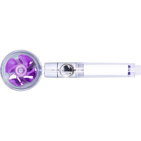 Pommeau de douche à jet haute pression G1/2 avec interrupteur pause, rotation à 360°, filtre à main et douchette amovible (violet) (1/5)