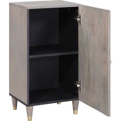 Buffet  Meuble de rangement Gris et or 40 x 33 x 75 cm Bois de mangue massif (1/5)