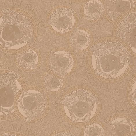 Papier peint medusa cuivre rosé Tapisserie luxe graphique à cercles Papier peint design effet brillant idéal pour chambre (1/3)
