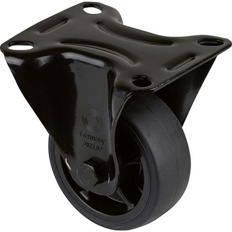 BS Rollen Bockrolle L810.B44.081.06, Durchmesser 80mm, B 32mm, 100kg mit Anschraubplatte Schwarz (1/3)