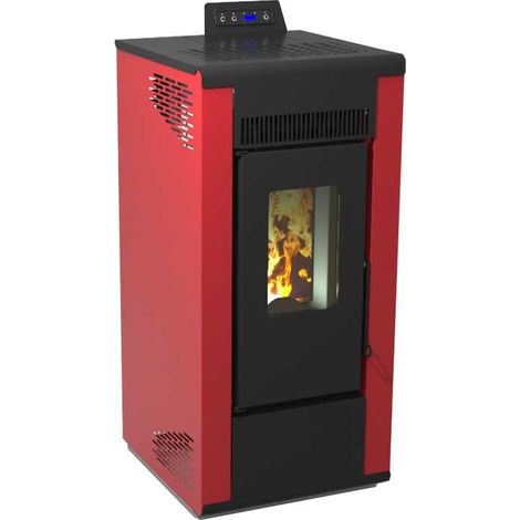 "STUFA A PELLET VENTILATA """"ROXY 1-8"""" Kw 7.87 - Bordeaux"