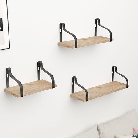 1pcs etagères murales , Étagère Murale Bois et Métal, Etagères Murales de Rangementen Fil Métallique Rustique Charge Maximal 20 Kg pour Salon Chambre Bureau Salle de Bains ou Cuisine--231510cm