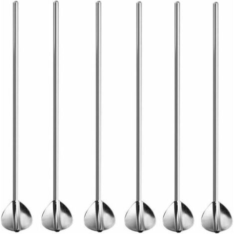 cucharas-pajita con forma de corazón, reutilizables, de acero inoxidable, con diseño de cuentagotas, ideales para café, té, para el hogar y para viajar. (1/5)