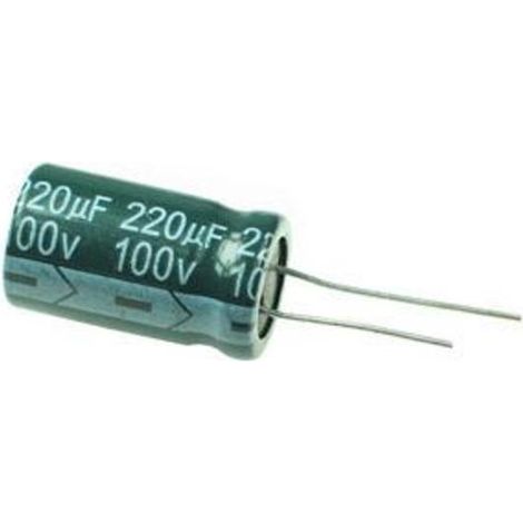 Condensateur électrolytique 220uf 100v 105º 15x25mm 220mf100v/105/rd