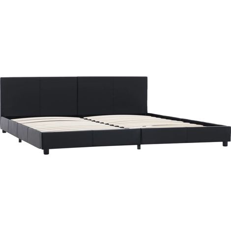 Maison Exclusive - Cadre de lit Noir Similicuir 180x200 cm (1/5)