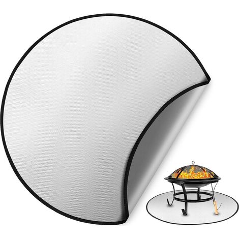 Feuerfeste Matte, runde Feuerstellenmatte mit 28 cm Durchmesser, Grillmatte, feuerfeste Outdoor-Campingmatte zum Schutz von Rasen und Terrasse (1/5)