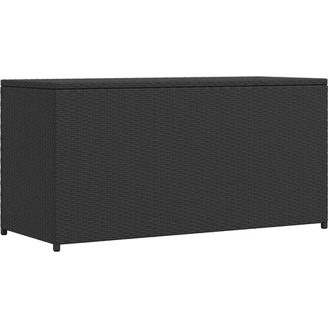 Boîte de rangement de jardin-Coffre de rangement-Stockage Rangement noir 120x50x60 cm résine tressée 364128 (1/5)