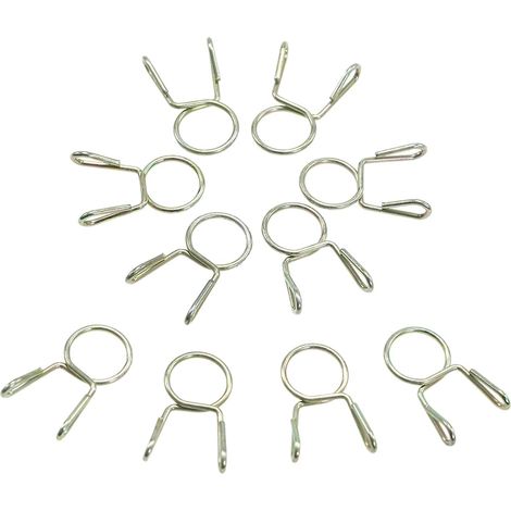 Lot de 10 colliers de serrage à ressort pour durites d'essence de 7 mm pour motos, quads et scooters. (1/4)
