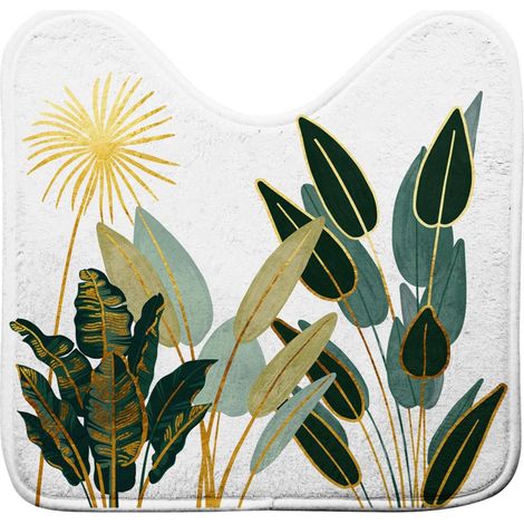 Tapis Contour WC Imprimé "Otika" 45x45cm Vert