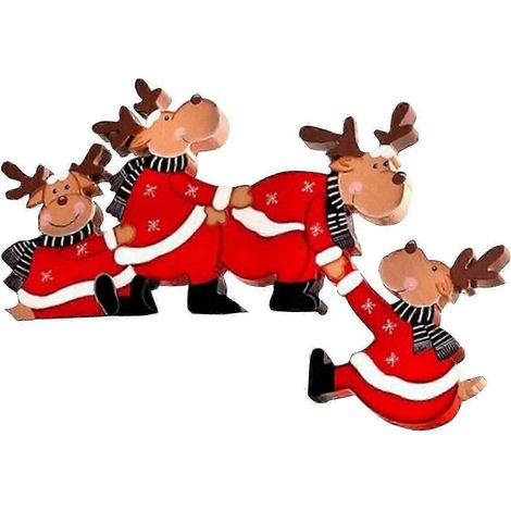 Décoration de porte de Noël en bois avec un élan (1 pièce) (1/4)