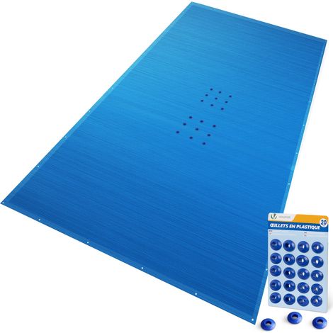 VOUNOT® Poolabdeckung Rechteckig 160g/m² Doppelter Poolplane mit DIY-Drainagelöchern & Aluminiumösen, 5X10m