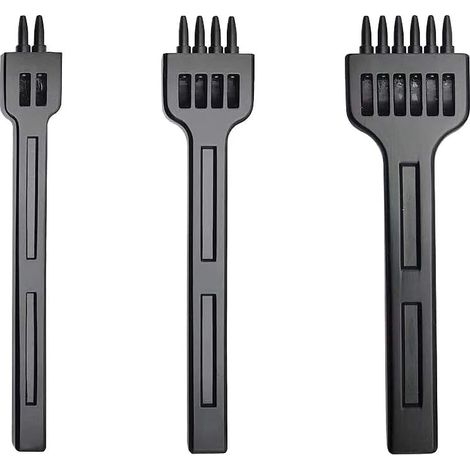 3Pcs Outils de Couture de Poinçon de Trou en Cuir,Poinçons pour Cuir,DIY Cuir Kit Outils,Prong Lacing Perforate Sew Tools,pour Bracelets de Montre en Cuir, Ceintures, Toile, Papier, Plastique Oi-FRIS