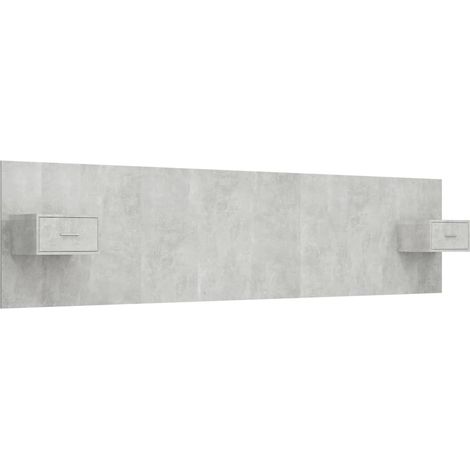 Maison Exclusive - Bettkopfteil mit Nachttischen Betongrau Holzwe (1/5)