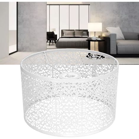 Abat-jour de plafond en métal creux, sculpture artistique, abat-jour ajouré, compatible avec les douilles de calibre E27/E14, blanc. (1/5)