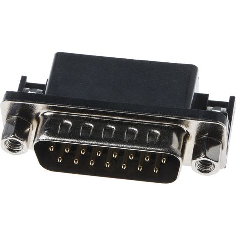 Connecteur Sub-D RS PRO 15 voies Mâle Traversant Angle droit ( Prix pour 1 ) (1/2)