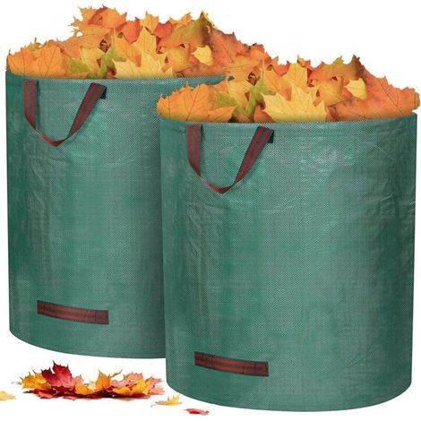 Sac Jardinage Déchets, Sac Déchets Verts, 2 x 272L Sacs Jardin Autoportant, Big Bag avec Poignées, Étanche, Pliable et Réutilisable, Sacs à Déchets de Jardin, Sac Végétaux Jardin (1/5)