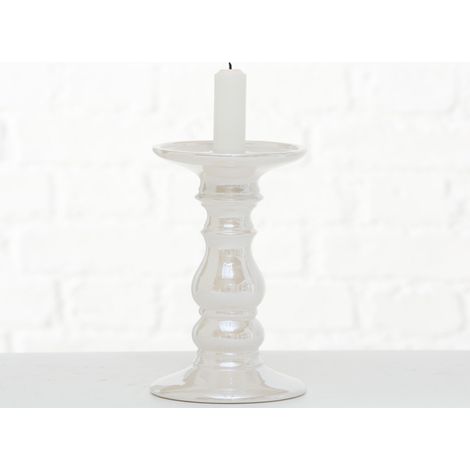 Portacandele in ceramica bianca, piccolo, decorativo per candele, decorazione d'interni