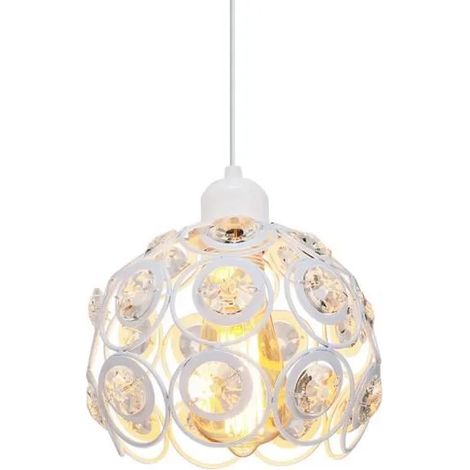 U-DO LOT DE 3 Lustre en Cristal Blanc design Moderne 2020cm Suspension Ajustable Lampe Exquis Décoration Café Couloir (1/4)