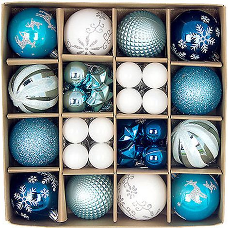 Décorations de Noël, ensemble de décorations pour sapin de Noël, boules décoratives incassables à suspendre pour sapin de Noël, décorations de Noël en vrac pour décoration de table (1/5)