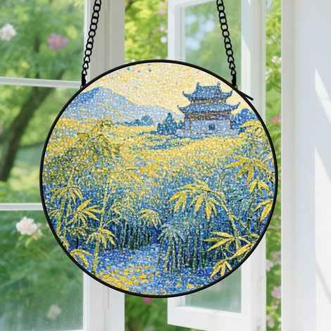 Suspension en vitrail, attrape-soleil artistique minimaliste, décoration maison unique, cadeau Fête des Mères pour femme, homme, sœur 9cm (1/5)