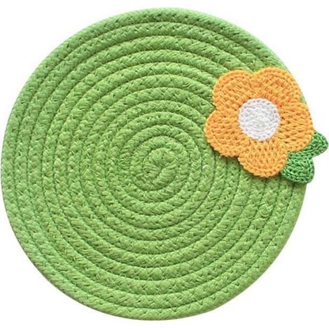 Sous-plat Tissé - Sous-plat Rond en Corde de Coton - Résistant à la Chaleur et Antidérapant - 18 cm - 1 Pièce
