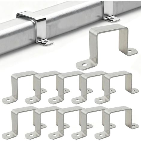 10 Pièces Colliers pour Tube Carré 40x40 mm en Acier Inoxydable 304, Brides de Fixation Carrées Antirouille, Supports Robustes pour Tubes, Rampes, Clôtures et Extérieur (1/5)