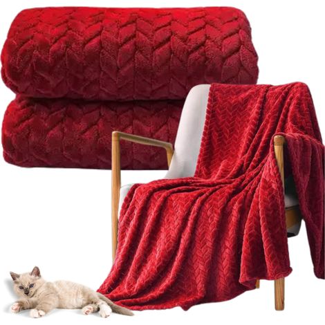 Elegante copriletto in poliestere goffrato 200x220 cm in rosso - Il regalo di Natale perfetto dalla Polonia (1/5)