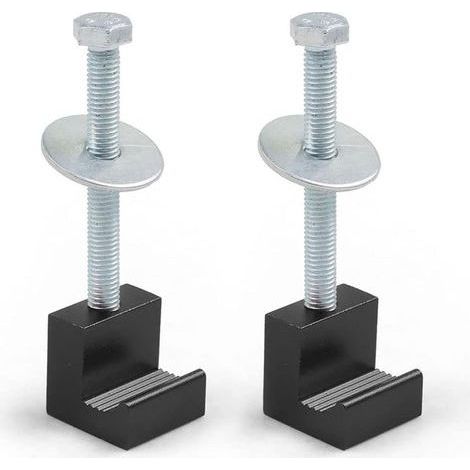 Lot de 2 crochets croisés en aluminium pour boîte à outils de camionnette - Large pince en forme de J - Zone de serrage plus grande - Boîte à outils (1/5)