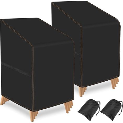 Garden Chair Covers 210D Oxford Fabric Waterproof Winter Resistant with Drawstring Windproof Tear-proof 64 x 64 x 120 cm (1/5)