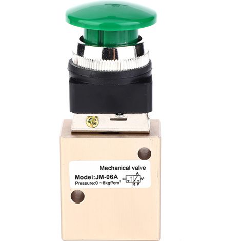 JM-06A Pneumatic Mechanical Valve 2 Position 3 Way Spring Return Push Button PT1/4in Valve (1/5)