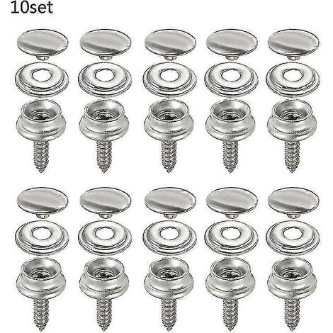 Kit de 10 fixations à pression en acier inoxydable pour tente, bateau, yacht, bâche, outils, douilles et boutons (1/5)