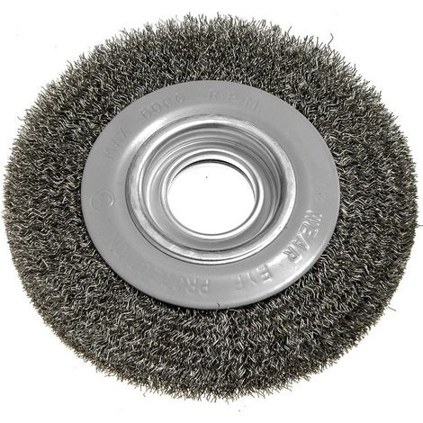 Brosse Circulaire graphite acier ondulé 150 mm métallique