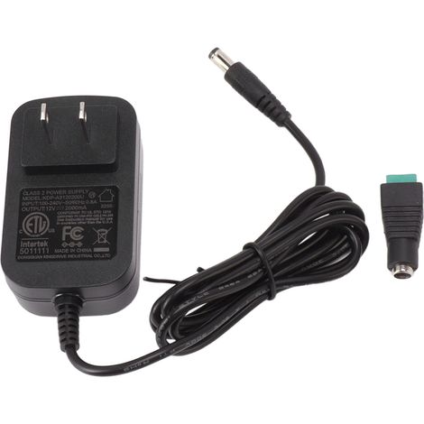 Adaptateur secteur universel AC/DC 100-240 V vers DC 12 V 2 A pour rubans LED, moniteurs et téléviseurs (prise américaine 100-240 V). (1/5)