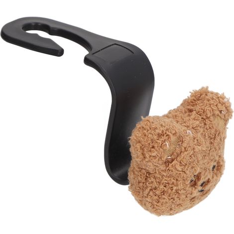 Support de tête portable pour siège auto, décoration ours en peluche mignon pour bavoir et attache-biberon, accessoire bébé ours marron (1/5)