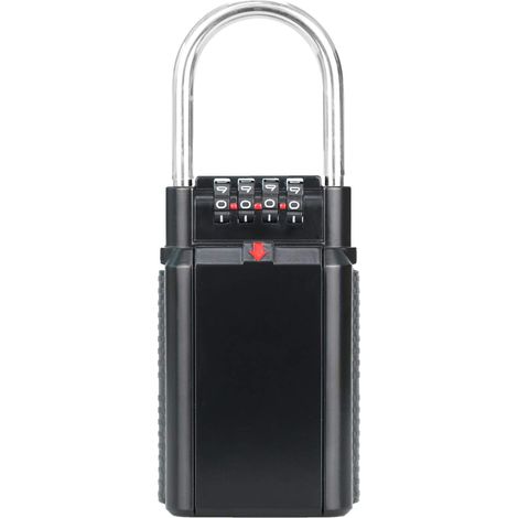 Key Safe Lock Box 4-Digit Combination Padlock Weatherproof Storage Spare Safe House Car Keys For Family/Realtor/Outdoor(Black) (1/5)