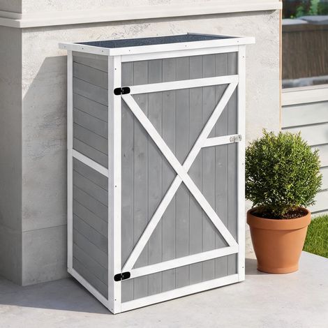 Chariot de jardin grigio en legno di abete 75 x 56 x 115 cm (1/5)