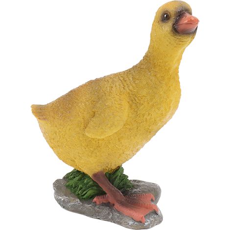 Entenfigur aus Kunstharz für den Garten, niedliche Außendekoration für Rasen oder Terrasse, graue Kunstskulptur (1/5)