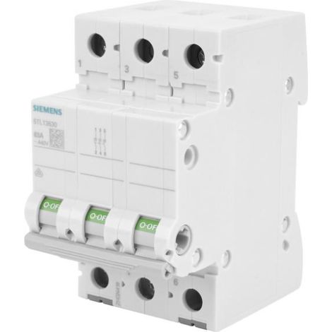 Interruptor Siemens 5TL1363 3 polos 63 amperios gris