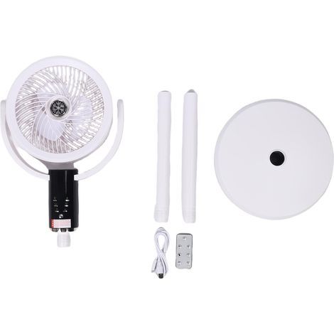 Ventilateur sur pied oscillant, hauteur réglable, 8 vitesses, silencieux, 3 modes d'éclairage, minuterie 8 h, avec télécommande et boîte d'aromathérapie. (1/5)