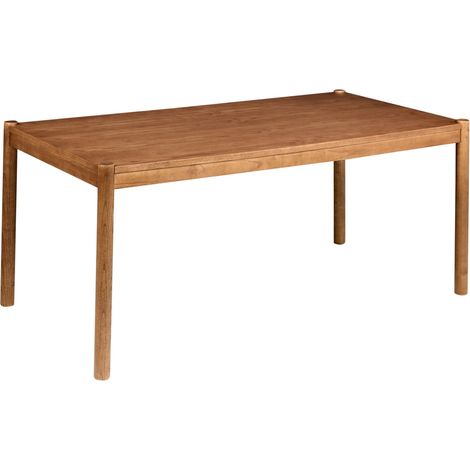 Tavolo da cucina per sala da pranzo Piano rettangolare impiallacciato Gambe in legno di olmo 180 x 90 cm Legno di quercia scuro Venner Fondis