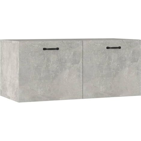 Maison Exclusive - Mobile a Parete Grigio Cemento 80x36,5x35 cm Legno Multistrato