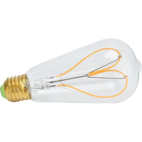 Lampe LED E27 4W vintage filament spiral, lumière chaude 220V, ampoule transparente à luminosité réglable, haute transmission, décoration rétro (1/5)