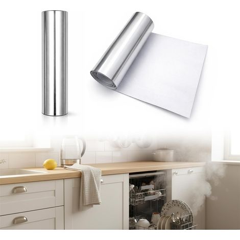 Lot de 2 films d'isolation thermique, pour plan de travail, pour lave-vaisselle, 695 × 75 mm, résistants à la chaleur, en aluminium, pour frein à vapeur Bauknecht, Indesit, Beko, Whirlpool (1/5)