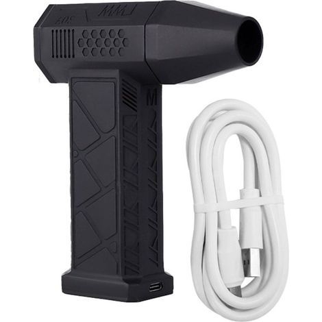 Tragbarer Turboventilator (52 m/s, 130.000 U/min), bürstenloser Motor, wiederaufladbarer Druckluftreiniger (Typ C), 2 Stück, 3000-mAh-Akku (in Reihe geschaltet) (1/5)
