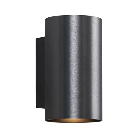 Moderne Wandleuchte Gunmetal rund 2-flammig GU10 50mm - Sandy