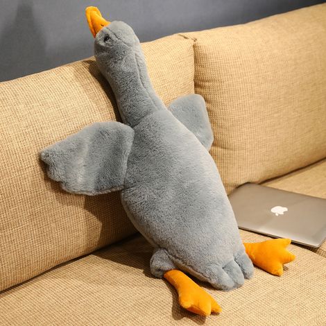 Peluche oie blanche géante, oreiller de sommeil ventrale, coussin peluche mignon pour canapé, nouveau produit tendance (1/4)