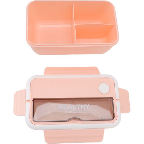 Tragbare Bento-Box (1400 ml) mit Trennwand, großes Fassungsvermögen, mikrowellengeeignet, japanischer Lunchbehälter für Schüler und Büro, rosa (1/5)